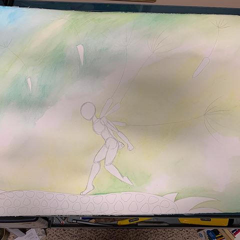 It’s a little hard to see but it’s a start. My sweet husband gave me some time away from Isaac to work on this new drawing. I was beginning to feel withdrawal from not drawing for a while. #art #watercolor #drawing #wip #workinprogress #sketch