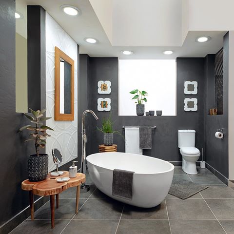 bathrooms done your way 🛁 .
. 
#interiordesign #neutral #colours #bathrooms #housedecor #photographer #photooftheday #grey #rawwood #houseplants