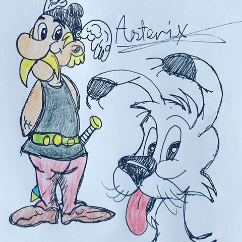 #asterix #obelix #art #comic #drawing #hero #idefix #dog #cartoon #pencile #pencil_sketch #pencil_drawing #pencil_art #france #french