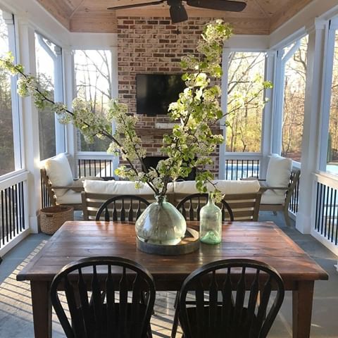 When we think of porch weather, we picture something like this from @betweenyouandmesigns 😍 Double tap if you're loving this view! Share your own porch views with us by tagging your photos with #bhghome.