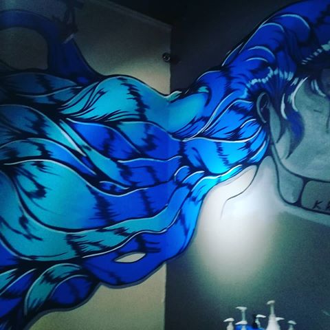 Final version of my mural at Salon Fringe #salonfringeva #muralart #murals #mural #art #painting #paintings #datgoodhair #hair #hairsalons #hairsalon