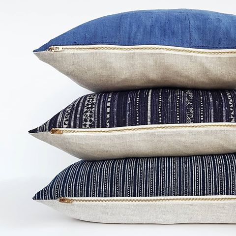 A stack of blues for your Sunday viewing pleasure. Linen and brass and blue, oh my!
.
All new and coming to the shop this week. There's a limited numbers of these unique vintage hemp and batik beauties.