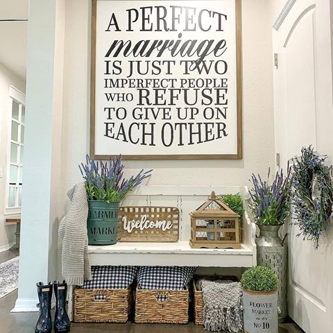 We are in LOVE with this decor, and especially this huge sign! ❤️ What do you think? 👀 TAG your imperfect person in the comments 👇😍 (@lifeatstarkeyranch)
.
.
👉 Follow us for more @farmhouse.charm
.
.
#farmhouseliving #farmhouse #farmhousekitchen #farmhousedecor #modernfarmhouse #joannagaines #fixerupper #shiplap #fixerupperfanatic #hgtv #bhghome #bhg #etsyshop #interiordesign #rustichomedecor #rusticfarmhouse #rustichome #rustichouse #fixerupperstyle #magnoliatable #magnoliamarket #magnoliahome