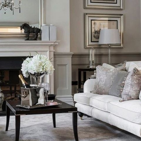 love the muted tones in this formal living room