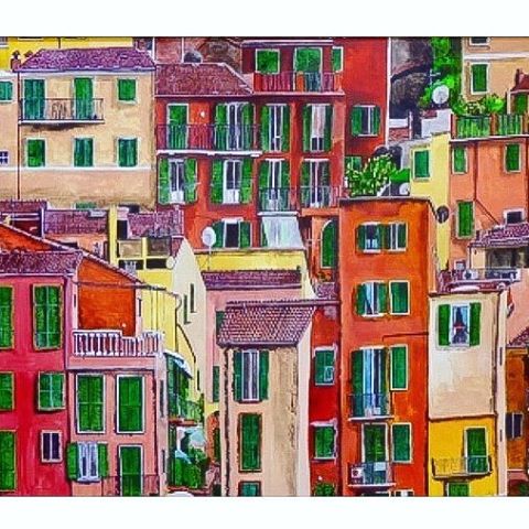 Last summer, the little coastal town of Porto Venere stole my heart. What a surprise to find it so beautifully depicted by @julianne.coward @freshartfair today! Juli-Anne seems to have always had a passion for rooftops and colourful urban views. I feel so lucky to have come across her paintings today. Be still, my heart ❣!
‘Living it up’. Acrylic on canvas. 
freshartfair #juliannecoward
#originalartwork #artlover🥰 #cotswoldpropertyspecialist #cotswoldpropertyrenovation #createmagic #makeastatement #architecturaldesign #contemporaryinteriors #contemporarystyle #modernliving #interiorstyling #worldofinteriors #designforliving #designlover #cheltenhaminteriordesigner #cotswoldinteriordesigner #cheltenhaminteriors #cotswoldinteriors #cotswoldliving #cotswolds #gloucestershire