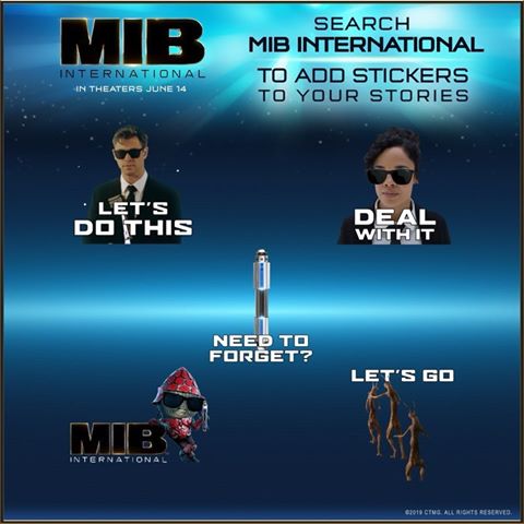 Take your stories to the next level. Search “MIB INTERNATIONAL” to add stickers to your Instagram Stories now! #MIBInternational hits theaters June 14.