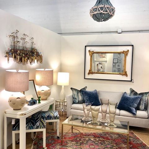Love the way this booth has come togethEr! Beth Johns @bandwdesigninteriors has has been working hard to create just the right look! 
The sofa is updated in a basketweave linen. It measures 84”L x 34”D x 28”H and is $1425. 
The Baker Paris Coffee table by Thomas pheasant measures 17H x 24”D x 48”L and is $1200.
The large Darryl Carter for Baker Sylvan mirror measures 39”W x 53” L and is $800.
The vintage lacquered console table with brass accents measures 36”L x 28” H x 14”D and is $425.
The vintage ottomans on casters updated with a swirl velvet measure 22”W x 16”D x 28”H and are $600 for the pair. 
Call the shop for holds information (704)930-7890.
#greysofa
#vintageconsole
#baroquemirror
#vintagefurniturecharlotte
#interiordesigncharlotte
#charlottelighting
#moroccanrugs
#vintagerugs
#rediscoveredfurniture
#reupholsteredfurniture
#remix
#charlotte
#charlottesgotalot
#omgadriennedavisdesign
#swankhomeinteriors
#clayandrewsdesign
#houseofnevin_luxe1020
#charlottehomedesign
#mixmodernhome
#assemblagecharlotte
#dressmyroom
#bandwdesigninteriors
#archivestudio
#simply_scotty
#shopslateinteriors
#slateinteriors