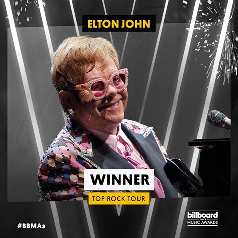 What a night!! I can't believe I won a @BBMAs with the #EltonFarewellTour! I’m thrilled, thank you so much. #BBMAs 
Thanks to everyone at @rocketentertainment and our touring partners @aegpresents along with my amazing band and crew 👏🏻👏🏻👏🏻👏🏻👏🏻👏🏻👏🏻👏🏻👏🏻👏🏻👏🏻👏🏻