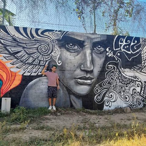 Ángel de la paz 
By- @misael_paints 
Location- El Cora park, Gaviotas #PVstreetart #streetarteverywhere #streetart #sprayart #mural #art #blackandwhite #face #wings #angel #aerosalart #instaart #painting #spraypaint #graffitifestival #shareyourparadise #nofilter #follow #followtrain