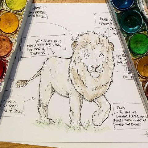 Like an idiot, I accidentally (on purpose) left my A2 sketch pad at home (after completely not using it at said home). So here's a draft (which I rarely do) of a (probably made up) guide to the Lion.
.
.
.
.
.
.
.
#lion #animal #bigcat #art #artsy #creative #painting #paint #watercolour #watercolours #watercolor #watercolors #drawing #instaart #instaartist #artistic #artwork #graphic #design #gallery #artlife #artlovers #artstudio  #ink #inks #wip #workinprogress