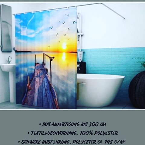 Ｗｅｒｂｕｎｇ 
Unser Foto-Duschvorhang wird für Dich nach Maß gefertigt. Er eignet sich somit für Duschen und Badewannen. Der Druck erfolgt vollflächig und der Duschvorhang wird mit Kunststoffösen zum Befestigen ausgeliefert. Wir verwenden ein relativ schweres Material, welches stabil hängt und bei thermischer Wirkung nicht so schnell "herumflattert".☺️
————————————
#duschkabine 
#duschengehen 
#duschvorhang 
#fotodruck 
#happywekend 
#interior_design
#meinzuhause 
#sonnenuntergangammeer 
#adobestock
