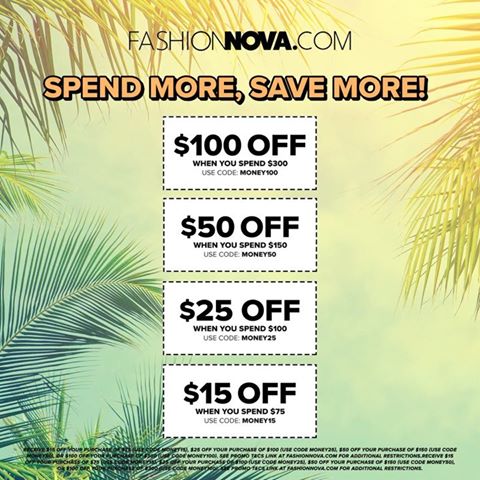 WHO WANTS $100 OFF!? 🙋‍♀️🙋‍♀️ The More You Buy, The More You Save 💰GO, GO, GO!⁣⠀
✨www.FashionNova.com✨
