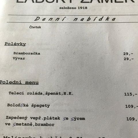 Labák#oběd#večeře#liberec#menu#česká#kuchyne#labák#pilsnerurquell#